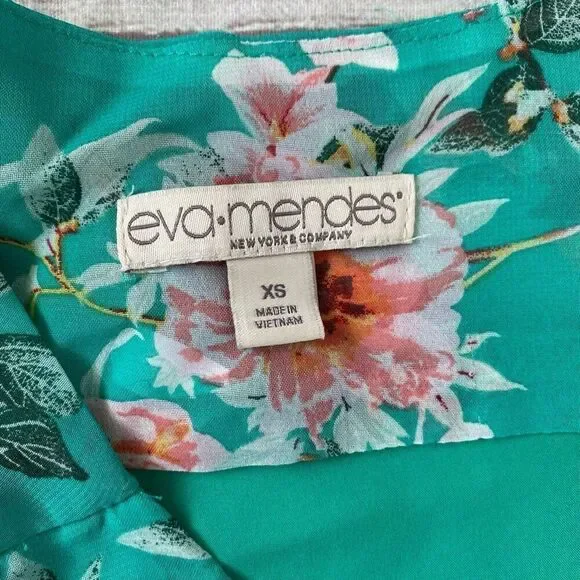 Eva Mendez women wrap maxi dress with side tie and floral print green - Picture 10 of 11